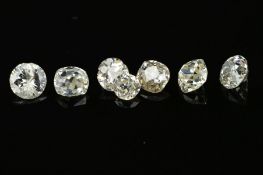 A SELECTION OF OLD EUROPEAN AND OLD CUSHION CUT DIAMONDS, approximate average size 0.25ct, colour