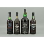 FOUR BOTTLES OF PORT, comprising a bottle of Dow's 1977 (bottled 1979) Millennium Edition, 150cl,