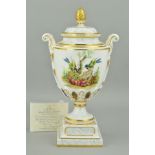 A ROYAL WORCESTER 200TH ANNIVERSARY COLLECTION QUEEN CHARLOTTE LIMITED EDITION VASE AND COVER,