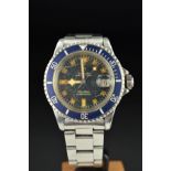 A MID TO LATE 20TH CENTURY TUDOR PRINCE OYSTER DATE SUBMARINER WRISTWATCH, stainless steel, twenty-