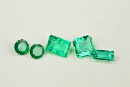 A COLLECTION OF VARI-CUT EMERALDS, sizes ranging from 0.03ct-0.70ct, total weight 5.14ct, some