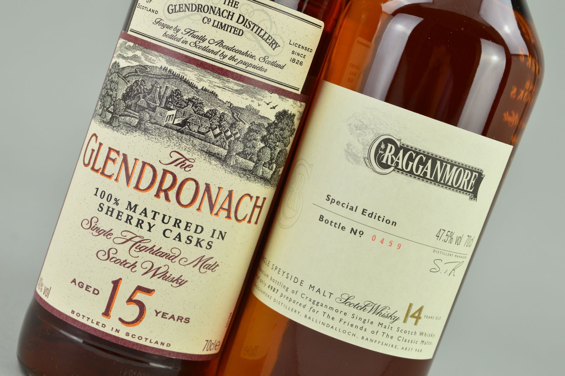 TWO BOTTLES OF EXCEPTIONAL SINGLE MALT, comprising a bottle of Cragganmore Single Speyside Malt ' - Image 7 of 8
