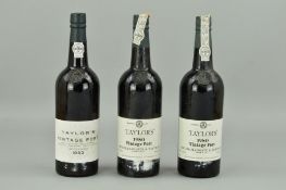 THREE BOTTLES OF TAYLOR'S VINTAGE PORT 1980 AND 1983, all seals intact and ullage consistent for