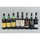 A COLLECTION OF EIGHT BOTTLES OF VINTAGE AND NON-VINTAGE PORT AND FORTIFIED WINE, comprising a