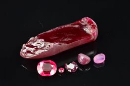 A MISCELLANEOUS COLLECTION OF RUBIES, to include two star rubies each measuring 7mm - 7.5mm in