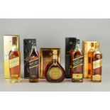 FIVE BOTTLES OF JOHNNIE WALKER BLENDED SCOTCH WHISKY, comprising a bottle of Gold Label Scotch