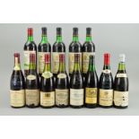 THIRTEEN BOTTLES OF RED WINE FROM BURGUNDY, RHONE, LOIRE AND SPAIN, comprising three bottles of