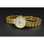 A MODERN 9CT GOLD LADIES LONGINES WRISTWATCH, circular case measuring 20mm in diameter, white dial