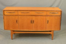 A G PLAN FRESCO TEAK SIDEBOARD, with three various drawers above four cupboard doors, width 153cm