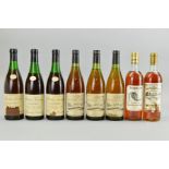 EIGHT BOTTLES OF FRENCH WHITE WINE, comprising three bottles of Moulin Touchais 1959 Anjou, fill