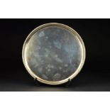 A GEORGE III SILVER SALVER, beaded rim, beaded feet, makers John Crouch I and Thomas Hannam,