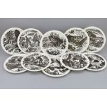 CLARE LEIGHTON FOR WEDGWOOD, 'New England Industries', a set of ten plates depicting North