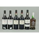 SIX BOTTLES OF VINTAGE AND NON-VINTAGE PORT, comprising a bottle of Dow's LBV 2003, two bottles of