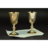 TWO ELIZABETH II SILVER LICHFIELD CATHEDRAL ANNIVERSARY GOBLETS, commissioned by Salloways Ltd in
