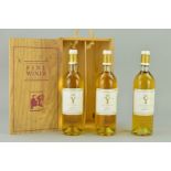 THREE BOTTLES OF 'Y' LUR SALUCES 1978 SAUTERNES, fill levels consistent with age, two bottles in