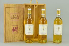 THREE BOTTLES OF 'Y' LUR SALUCES 1978 SAUTERNES, fill levels consistent with age, two bottles in