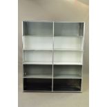 A USM HALLER CHROME FRAMED MODULAR DISPLAY SYSTEM, of ten shelves, width 153cm x depth 38cm x height