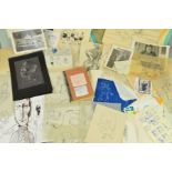 EARLY/MID 20TH CENTURY BRITISH SCHOOL, a collection of pencil sketches, ink caricatures, etc and