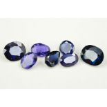 A MISCELLANEOUS COLLECTION OF BLUE SAPPHIRES, mixed hues and vari-shape, approximate individual