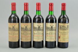 FIVE BOTTLES OF SAINT EMILION GRAND CRU, comprising four bottles of Chateau Moulin du Cadet (2 x