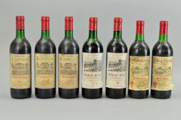 SEVEN BOTTLES OF SAINT EMILION APPELLATION WINES, comprising three bottles of Chateau Lyonnat Lussac