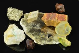 A SELECTION OF GEM CRYSTAL SPECIMENS AND MINERALS, to include tourmaline crystals in mica, graphite,