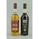 TWO BOTTLES OF SINGLE MALT, comprising a bottle of Loch Dhu 'The Black Whisky' from the