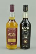 TWO BOTTLES OF SINGLE MALT, comprising a bottle of Loch Dhu 'The Black Whisky' from the