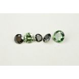 A SELECTION OF VARI-CUT MIXED COLOURED DIAMONDS, green to black shades, approximate total diamond