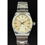 A GENT'S ROLEX OYSTER PERPETUAL AIR KING PRECISION WRISTWATCH, in stainless steel, silver dial