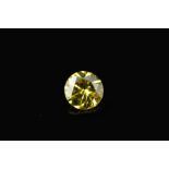 A YELLOW MODERN ROUND BRILLIANT CUT DIAMOND, weighing 1.00ct, colour assessed as treated, clarity