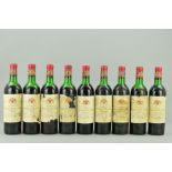 NINE BOTTLES OF CHATEAU MALESCOT ST EXUPERY MARGAUX 1974 3RD ER, GRAND CRU CLASSE EN 1855,