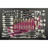 A MATCHED 20TH CENTURY RAT TAIL PATTERN SILVER CANTEEN OF CUTLERY, comprising twelve table forks,