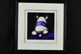 PETER SMITH (BRITISH CONTEMPORARY), 'Mummy!', an artist proof print 29/29, a purple and white