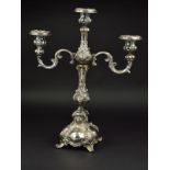 A LATE 20TH CENTURY HAZORFIM OF ISRAEL SILVER BEN YEHUDA CANDELABRUM, stamped Hazorfim 925,