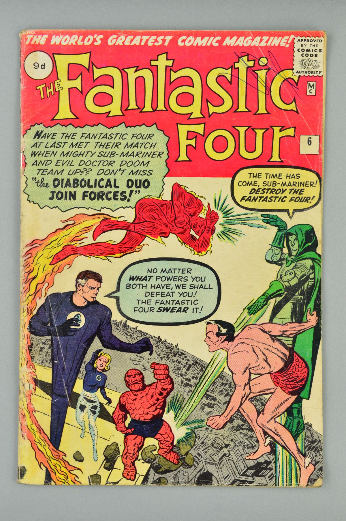 Fantastic Four (1961) #6, Published:September 01, 1962,Writer:Stan Lee, Doctor Doom and the Sub-