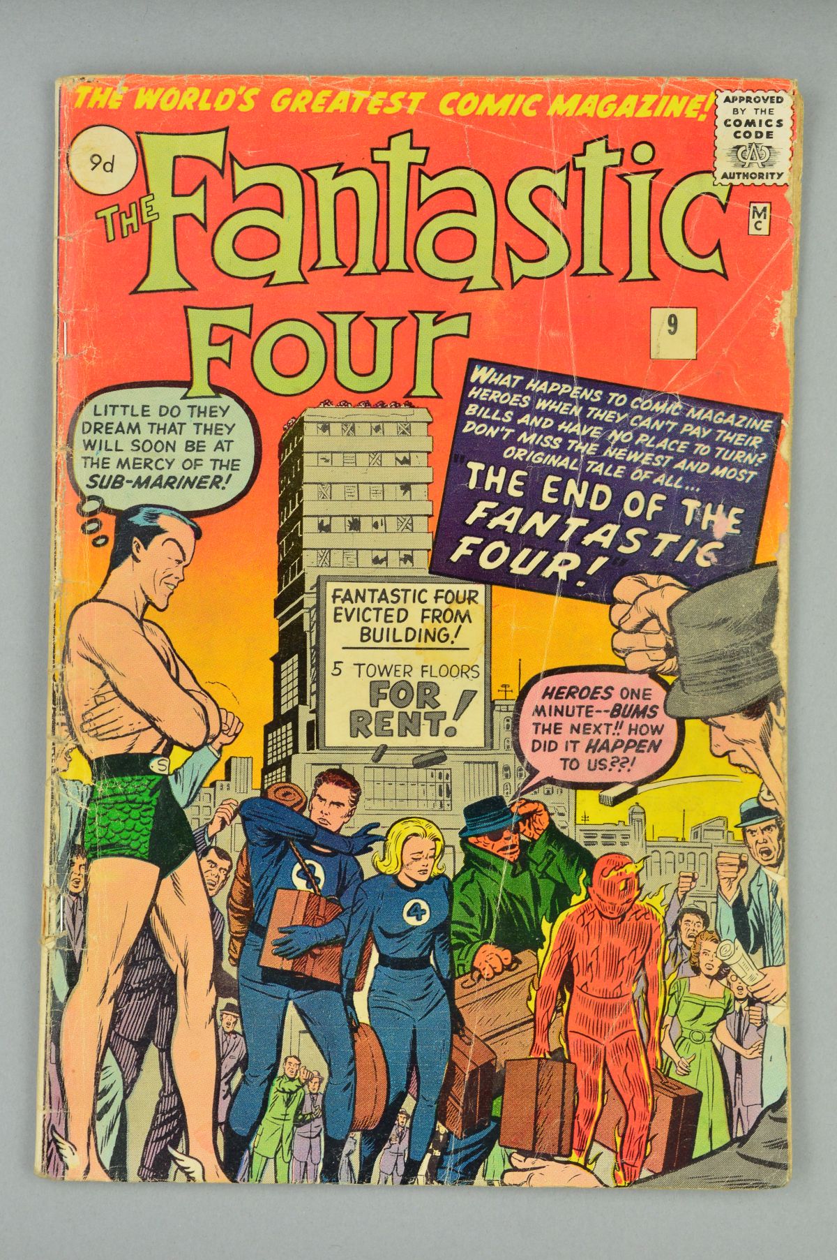 Fantastic Four (1961) #9, Published:December 01, 1962, When the Fantastic Four go bankrupt, they'