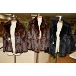 TWO LADIES BROWN CONEY FUR JACKETS, and two black coney fur jackets (4)