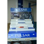 A 'PULSAR' STEPPED DISPLAY STAND, 45cm x 45cm x 45cm