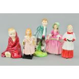 FIVE ROYAL DOULTON FIGURES, 'This Little Pig' HN1793, 'Little Nell' M51 (Dickens Series), 'Choir