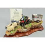 A BOXED LIMITED EDITION BORDER FINE ARTS FIGURE GROUP, 'All In a Days Work' (Farmer on ATV Herding