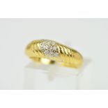 A MODERN 18CT DIAMOND SET BAND RING, estimated total diamond weight 0.10ct, ring size L,