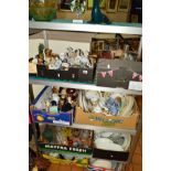 EIGHT BOXES AND LOOSE CERAMICS GLASS ETC, to include ornaments, teawares etc