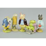 FIVE BESWICK BEATRIX POTTER FIGURES, BP3a, 'Pigling Bland', 'Mr Jackson', 'Tommy Brock', 'Pig-Wig'