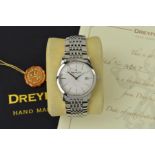 DREYFUSS & CO SERIES 1890 GENTS STAINLESS STEEL QUARTZ WATCH, case number 4067, silver coloured