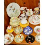 A GROUP OF ROYAL WORCESTER, to include cabinet cups and saucers, two with gilt interior (Viking Ship