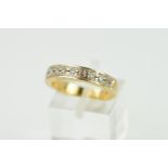 A MODERN HALF DIAMOND ETERNITY RING, estimated total diamond weight 0.25ct, ring size O, stamped '