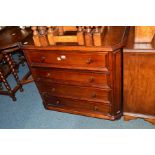 A REPRODUCTION OAK CHEST OF FOUR LONG DRAWERS, width 86cm x depth 40cm x height 78cm