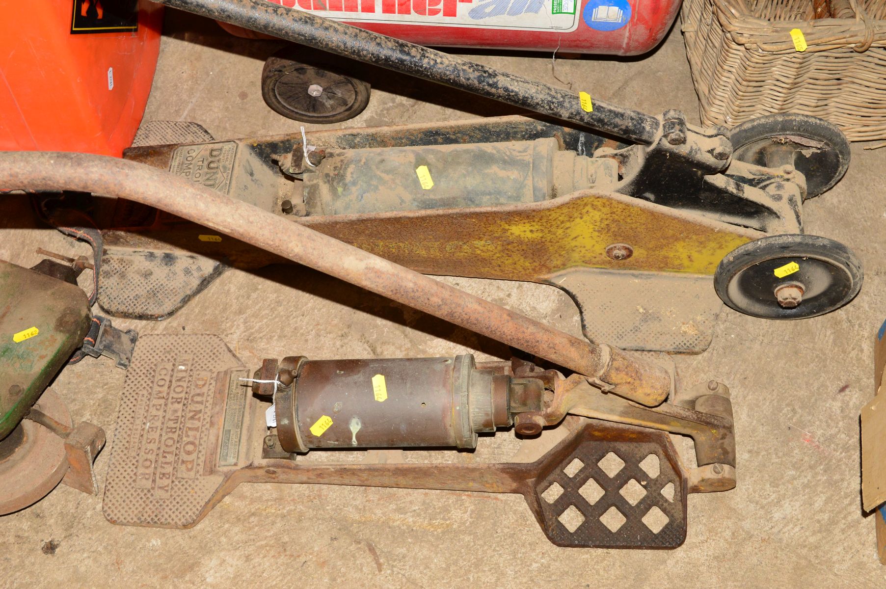 TWO VINTAGE DUNLOP TROLLEY COMPRESSORS (2)