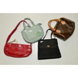 TWO SMALL RADLEY HANDBAGS (red and light green), a Louis Vuitton style bag and another (4)